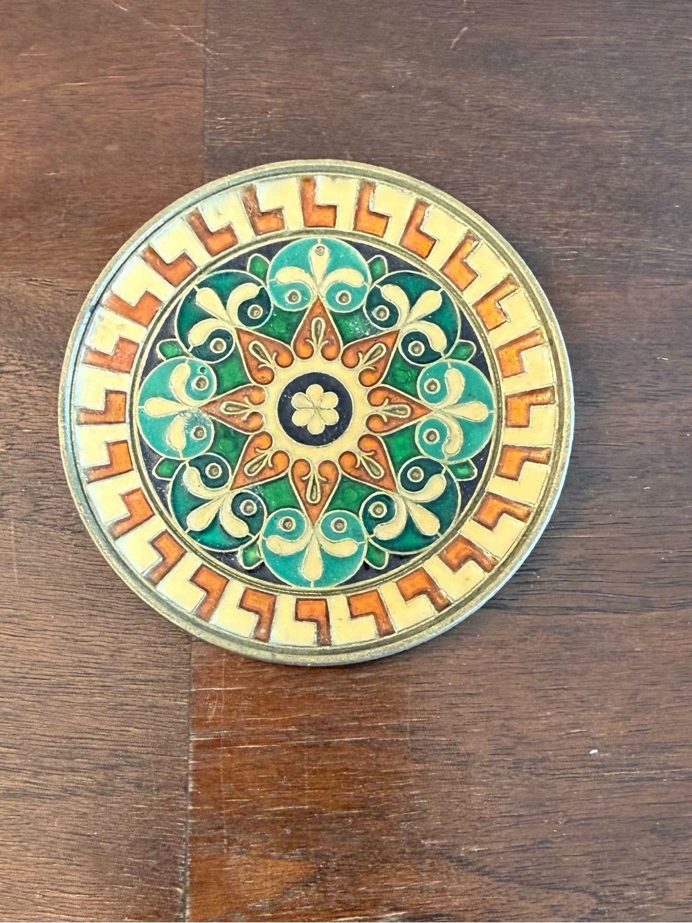 Byzantine Mosaic Design Enamel Wall Plate